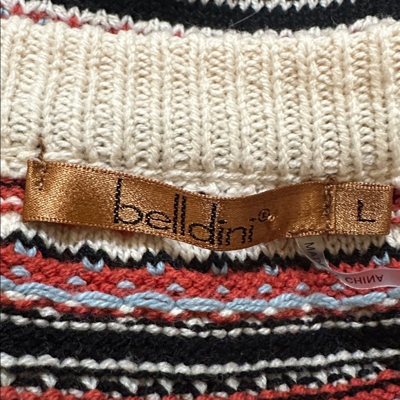 Belldini Red Black Blue Cream Striped Knit Tank Top - Picture 4 of 5